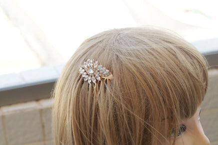 Crystal Rose Gold Hair Comb