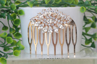 Crystal Rose Gold Hair Comb
