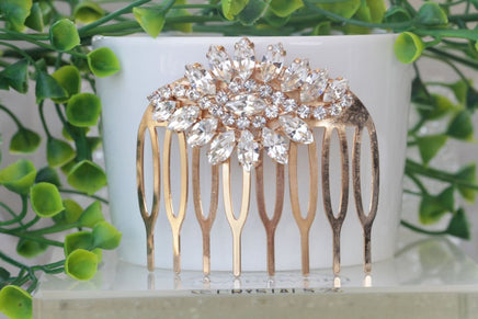 Crystal Rose Gold Hair Comb