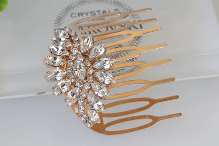 Crystal Rose Gold Hair Comb
