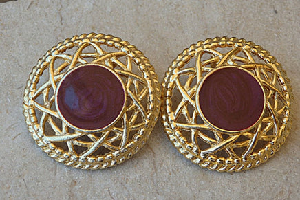 Enamel Stud Earrings