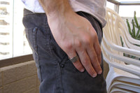 Engraved Silver Band Ring