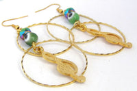 Evil Eye Earrings. Evil Eye Jewelry. Double Hoop Earrings. Hoops Earrings. Gold Dangling Earrings. Beaded Earrings. Light Drop Earrings.