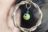 Evil Eye Green Agate Earrings