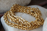 Gold Chain Necklace. Chunky Gold Necklace. 24K Yellow Gold Plated Chain Necklace. Classic Necklace Or Bracelet For Women Wide Chain Necklace