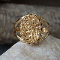 Gold Druzy Ring