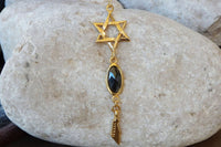 Holy Land Necklace. Israel Map Necklace. Gold Israel Necklace. Jewish Jewelry. Star Of David Pendant Necklace. Magen David Judaica Charms.