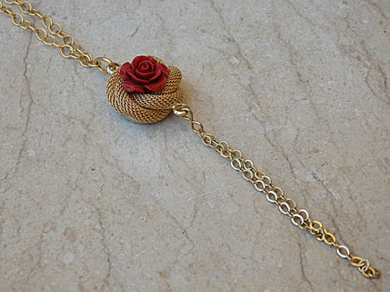 Coral flower Earrings, Gold coral Earrings, Summer Earrings, Red Gold Earrings, Bridesmaid Floral Earrings gift, Drop Large Earrings