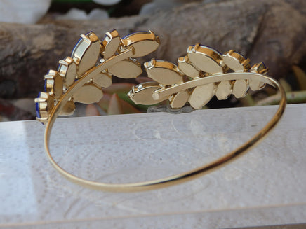 LIGHT BLUE BRACELET, Rebeka Dainty Bracelet, Leaf Bracelet, March Birthstone Bracelet, Something Blue Bridal,Aquamarine Crystal Bracelet