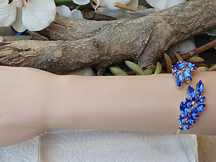 NAVY BLUE RING, Rebeka Ring, Leaf Ring, Adjustable Ring, Cocktail Statement, Bridal Long Ring, Crystal Cluster Ring, Dark Blue Stone Ring