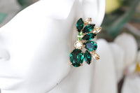 DUSTY BLUE EARRINGS, Statement Earrings, Light Blue Earrings, Bridal Something Blue, Elegant Earrings, Cluster Large Studs Rebeka Earring