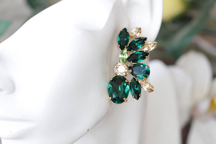 DUSTY BLUE EARRINGS, Statement Earrings, Light Blue Earrings, Bridal Something Blue, Elegant Earrings, Cluster Large Studs Rebeka Earring