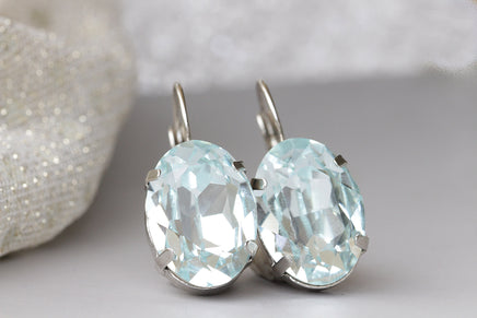 AQUAMARINE TENNIS NECKLACE, Necklace Earrings Set, Light Blue Necklace, Wedding Necklace, Bridal Ice Blue Necklace, Evening Necklace Gift