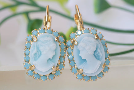 BLUE CAMEO RING, Blue Lady Ring, Victorian Statement Rings, Turquoise Rebeka Ring ,Women's Ring, Large Stone Adjustable Ring,Vintage Ring