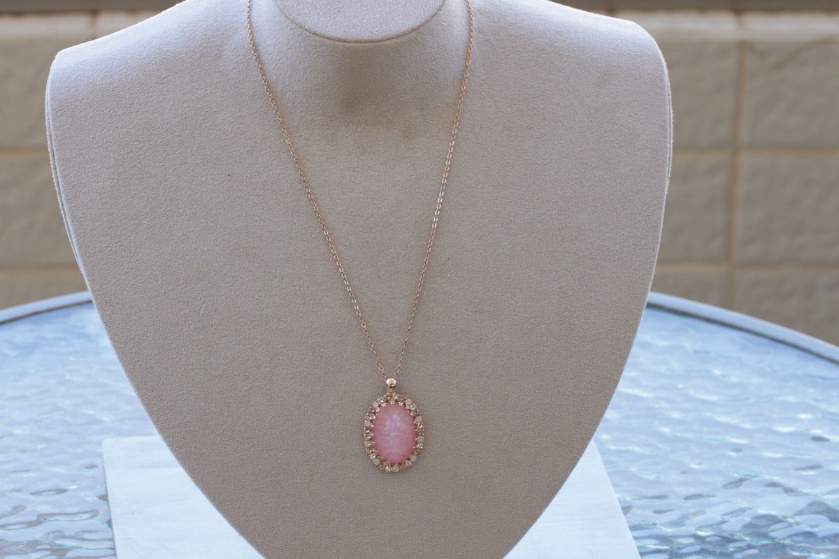 PINK OPAL NECKLACE| Rebekajewelry