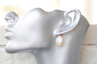 IVORY GOLD EARRINGS, Nude Jewelry, Bridal Drop Earrings, Cream Earrings, Rebeka Beige Earrings, Holiday She Gift, Wedding Simple Earrings