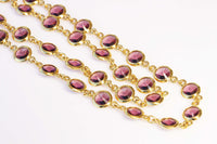 PURPLE GOLD NECKLACE, Rebeka Necklace, Amethyst  Necklace, Double layer Necklace, Womens Gift, Birthstone Necklace, Channel Inspired, Her