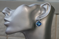 BLUE ROYAL EARRINGS, Rebeka Bridal Earrings, Dark Blue Jewelry, Aristocratic Earrings, Something Blue For The Brides, Sapphire earrings