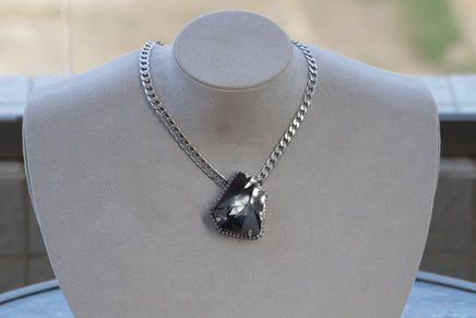 Jean Paul Gaultier Necklace, Gray Necklace, Evening Rebeka Necklace, Avant Garde Jewelry, Asymmetric Pendant, Artist Statement Necklace