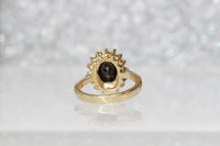 HAMETITE ENGAGEMENT RING, Cubic Zirconia Gold Filled Wedding Ring, Gray Stone Ring, Unique Ring, Women's Ring, Lady Diana Jewelry Inspired