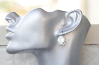 OPAL CRYSTAL EARRINGS, White Opal Earrings,White Opal Crystal Earrings,Bridal Opal Rebeka Earrings,Chic Earrings,Bridesmaids Drop Earring