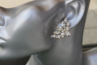 BRIDAL EARRINGS, Sparkly Earrings, Cluster Studs, Clear Crystal Rebeka Earrings, Wedding Earrings For Bride, Rhinestone Rose Gold Earring
