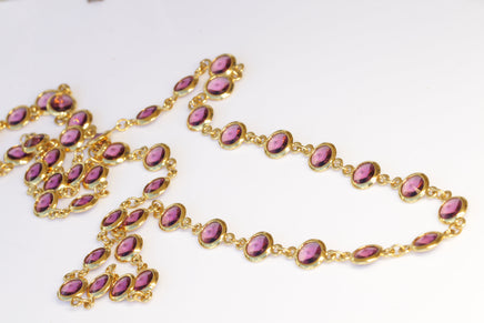 PURPLE GOLD NECKLACE, Rebeka Necklace, Amethyst  Necklace, Double layer Necklace, Womens Gift, Birthstone Necklace, Channel Inspired, Her