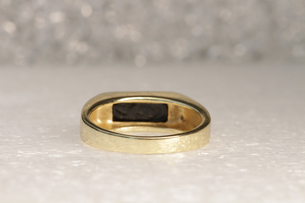 Gold Onyx Signet Ring - Mens Rings Gold