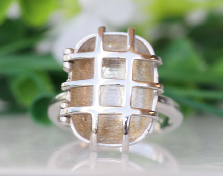 CAGE RING, Sterling Silver Ring, Choose Your Birthstone Ring, Artist Ring, 6 Stones Ring, Woman's Ring, Modern Silver Ring, Custom Ring