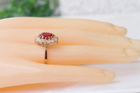 RUBY ENGAGEMENT RING, Cubic Zirconia Classic Promise Ring, July Birthstone Anniversary Ring, Red Stone Alternative Ring, Lady Diana Style