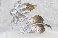 LEAF BRACELET, Upper Arm Bracelet, Bridal Gold bracelet, Leaves Bracelet, Monstera Armlet, Statement Cuff, Silver Bracelet, Ethnic Jewelry