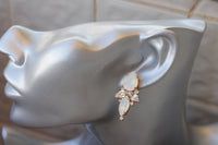 Opal crystal Bracelet, bridesmaid jewelry gifts, Rebeka Bracelet, Bride white opal Bracelet, Bridal jewelry,Wedding Cuff Bracelet Earring