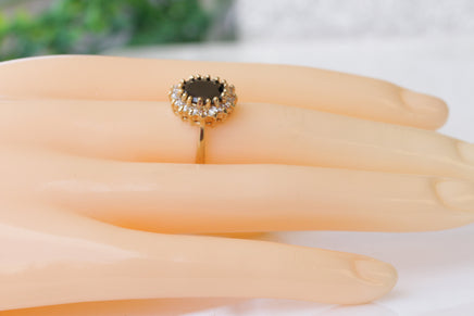 HAMETITE ENGAGEMENT RING, Cubic Zirconia Gold Filled Wedding Ring, Gray Stone Ring, Unique Ring, Women's Ring, Lady Diana Jewelry Inspired