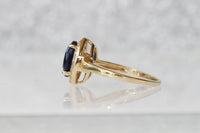 SAPPHIRE RING, oval engagement ring, Blue Stone Ring, Art Deco Ring, Women's Minimalist Ring, Lady D Style, Vintage Ring, Halo Cluster Ring
