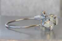 Opal crystal Bracelet, bridesmaid jewelry gifts, Rebeka Bracelet, Bride white opal Bracelet, Bridal jewelry,Wedding Cuff Bracelet Earring