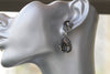 GRAY BLACK EARRINGS, Midnight Chandelier Long Earrings, Black And Gray Rebeka Earrings,Classic Jewelry,Woman Long Earrings,Formal Earring