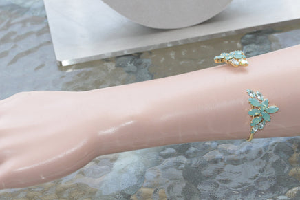 MINT BRACELET, Amazonite Crystal Bracelet, Bridal Bracelet, Mint Opal Crystal Rebeka Bracelet, Spring Wedding Jewelry, Sister Bracelet