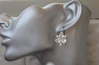 CLEAR CRYSTAL Bridal Earrings, Silver Earrings, Rebeka Earrings, Bridal Crystal Drop Earrings, Bridesmaid Earrings Gift, Cluster Earrings