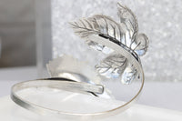 LEAF BRACELET, Upper Arm Bracelet, Bridal Gold bracelet, Leaves Bracelet, Monstera Armlet, Statement Cuff, Silver Bracelet, Ethnic Jewelry