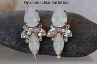 Opal crystal Bracelet, bridesmaid jewelry gifts, Rebeka Bracelet, Bride white opal Bracelet, Bridal jewelry,Wedding Cuff Bracelet Earring