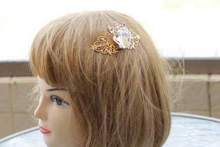 CRYSTAL HAIR Comb, Bridal Hair Comb, Rhinestone Hair Comb, Statement Rebeka, Wedding Hair Accessories, Shell Combs,Rose Gold Hair Jewelry