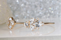 CRYSTAL BRIDAL BRACELET, Art Deco Wedding Bracelet, Rebeka  Bridal Open Cuff Bracelet, Gold Wedding Jewelry, Clear Bracelet, Bridesmaids,