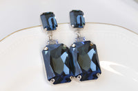 NAVY BLUE EARRINGS, Statement Earrings, Rebeka Earrings, Bridal Dark Blue Earrings, Blue Navy Drop Earrings,Wedding Earrings,Woman's Gift