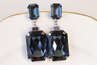 NAVY BLUE EARRINGS, Statement Earrings, Rebeka Earrings, Bridal Dark Blue Earrings, Blue Navy Drop Earrings,Wedding Earrings,Woman's Gift