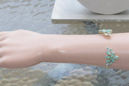 MINT BRACELET, Amazonite Crystal Bracelet, Bridal Bracelet, Mint Opal Crystal Rebeka Bracelet, Spring Wedding Jewelry, Sister Bracelet
