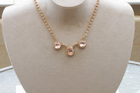 BLUSH NECKLACE, Rebeka Bridal Necklace for Wedding Jewelry, Bridal Pink Necklace, Bride Rose Necklace,Morganite Elegant Necklace,Mom Gift