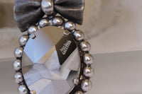 GRAY NECKLACE, Grey Metallic Necklace, Rebeka Necklace, high end necklace Statement Ribbon Necklace, Unique Jewelry, Jean Paul Gaultier