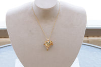 Asymmetrical Heart Necklace, Anniversary wife gift. Custom Heart Shaped Necklace, Rebeka Bridal Necklace, Mother's Day Statement Necklace
