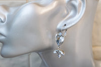DUSTY BLUE Drop Earrings, Bridal Earrings, Rebeka Leverback Earrings, Wedding Minimalist Earrings Gift, Vintage Earrings, Antique Blue
