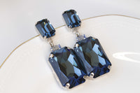 NAVY BLUE EARRINGS, Statement Earrings, Rebeka Earrings, Bridal Dark Blue Earrings, Blue Navy Drop Earrings,Wedding Earrings,Woman's Gift